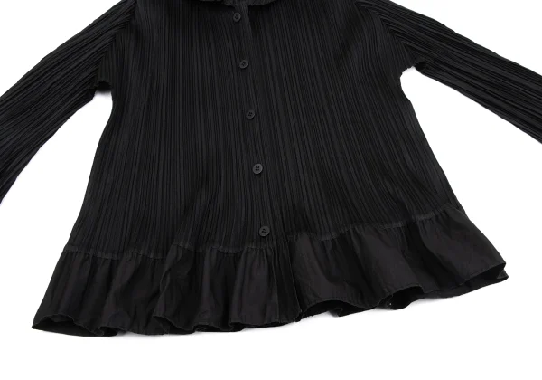 PLEATS PLEASE Switching Design Long Sleeve Pleated Blouse K-163192_008