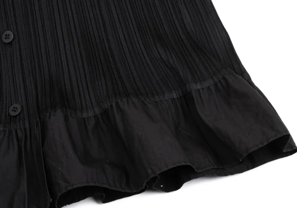 PLEATS PLEASE Switching Design Long Sleeve Pleated Blouse K-163192_009