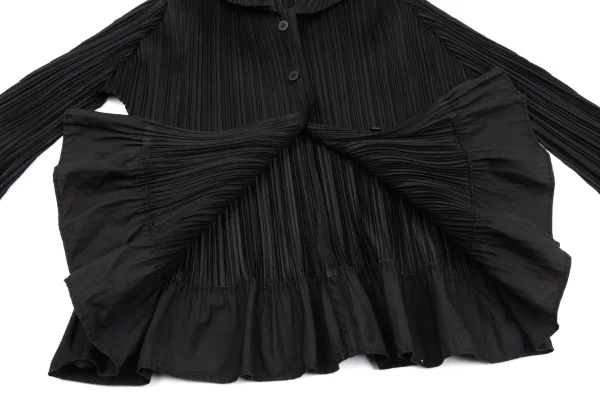 PLEATS PLEASE Switching Design Long Sleeve Pleated Blouse K-163192_011