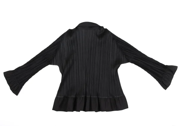 PLEATS PLEASE Switching Design Long Sleeve Pleated Blouse K-163192_012