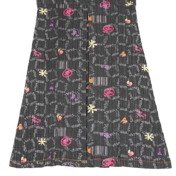 PLEATS PLEASE Cotton Blend Multi Printed Pleats Dress K-163194_006