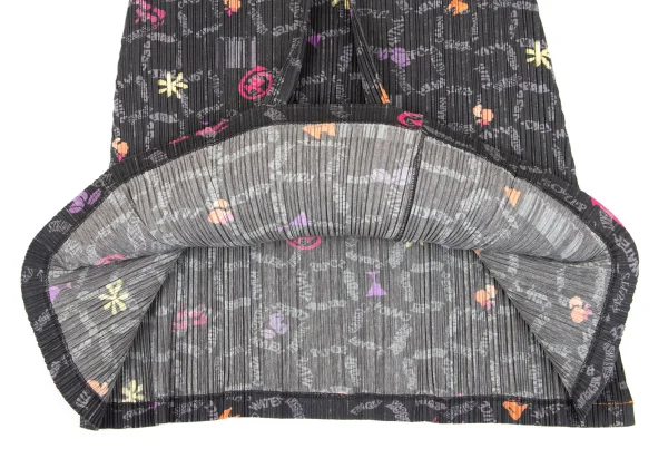 PLEATS PLEASE Cotton Blend Multi Printed Pleats Dress K-163194_008