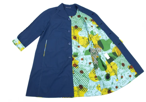 PLEATS PLEASE Lining Map Printed Poly Coat K-163195_002