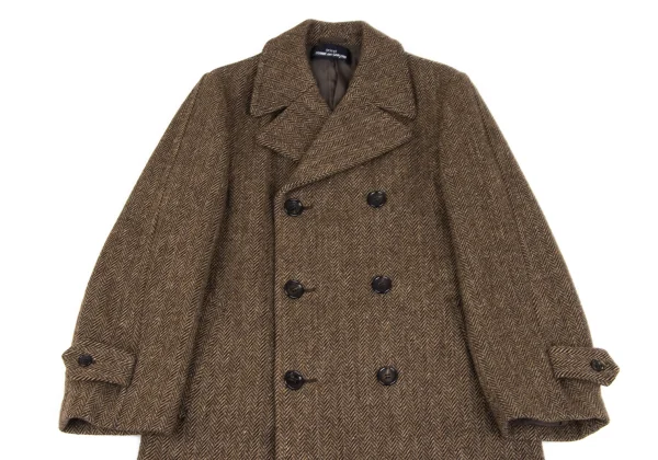 tricot COMME des GARCONS Wool Herringbone Double Breasted Half Coat K-163196_003