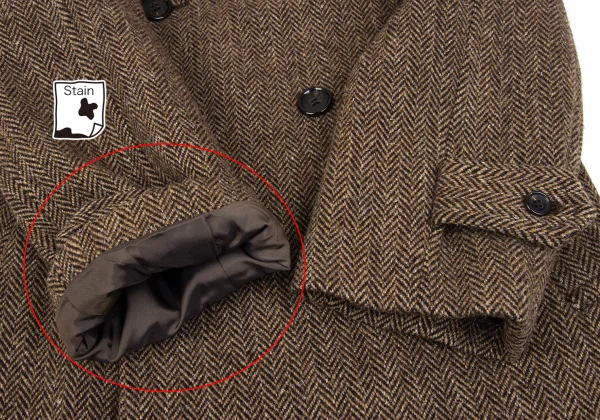 tricot COMME des GARCONS Wool Herringbone Double Breasted Half Coat K-163196_006