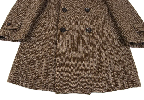 tricot COMME des GARCONS Wool Herringbone Double Breasted Half Coat K-163196_007