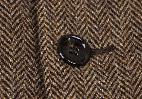 tricot COMME des GARCONS Wool Herringbone Double Breasted Half Coat K-163196_009