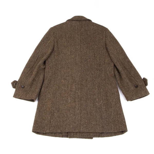 tricot COMME des GARCONS Wool Herringbone Double Breasted Half Coat K-163196_012