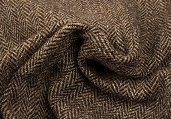 tricot COMME des GARCONS Wool Herringbone Double Breasted Half Coat K-163196_013