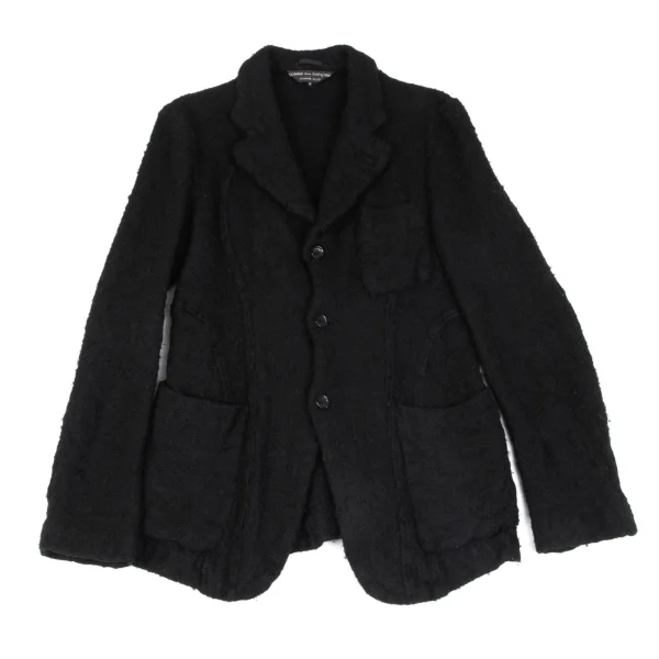 COMME des GARCONS HOMME PLUS Wool Fulling Curved Jacket Black M K-163198_001