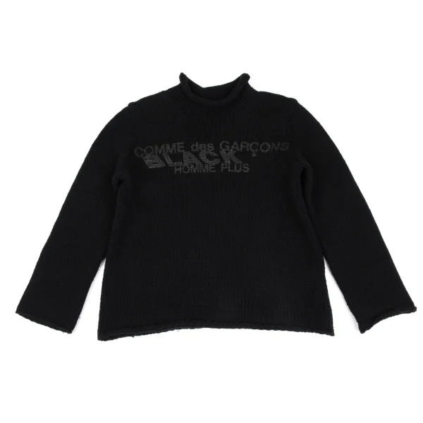COMME des GARCONS HOMME PLUS Logo Printed Knit Sweater Black S-M K-163199_001
