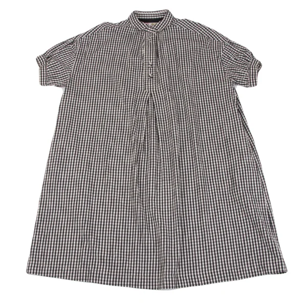 PINK HOUSE Checked Short Sleeve Off Shoulder Shirt Dress K-163200_002