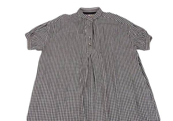 PINK HOUSE Checked Short Sleeve Off Shoulder Shirt Dress K-163200_003