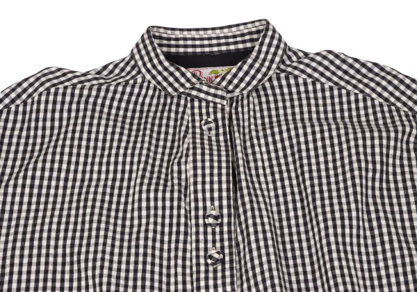 PINK HOUSE Checked Short Sleeve Off Shoulder Shirt Dress K-163200_004