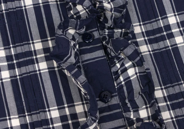 PINK HOUSE Frill Front Check Long Sleeve Shirt Dress K-163201_005