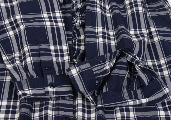 PINK HOUSE Frill Front Check Long Sleeve Shirt Dress K-163201_007