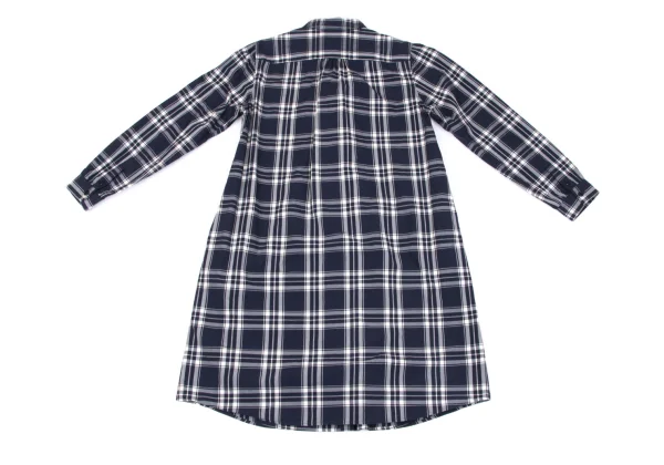PINK HOUSE Frill Front Check Long Sleeve Shirt Dress K-163201_011