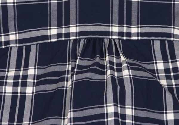 PINK HOUSE Frill Front Check Long Sleeve Shirt Dress K-163201_012