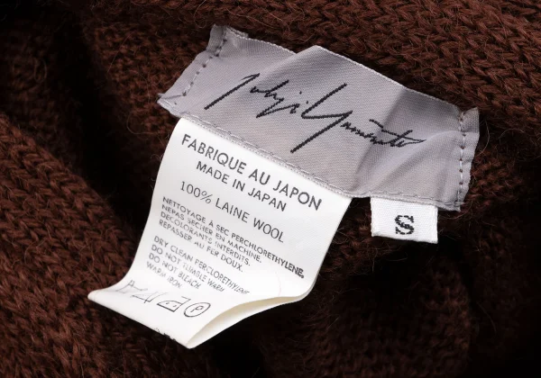 Yohji Yamamoto FEMME Wool Stole Neck Design Long Knit Cardigan K-163204_019