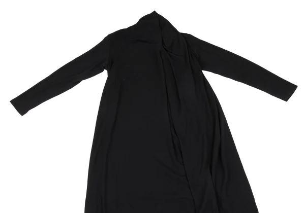 ISSEY MIYAKE PERMANENTE Wool Half Wrap Draped Long Dress K-163205_003