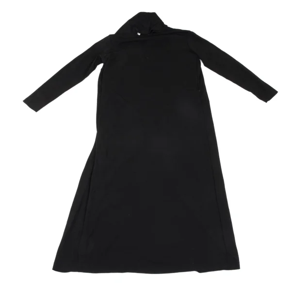 ISSEY MIYAKE PERMANENTE Wool Half Wrap Draped Long Dress K-163205_010