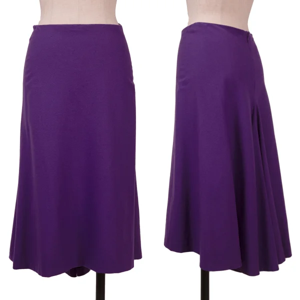 JIL SANDER Wool Blend Flared Skirt Purple 32 K-163209_001