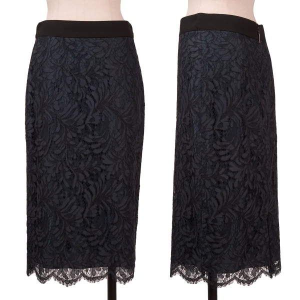 MSGM Cotton Blend Lace Skirt Navy,Black 40 K-163211_001