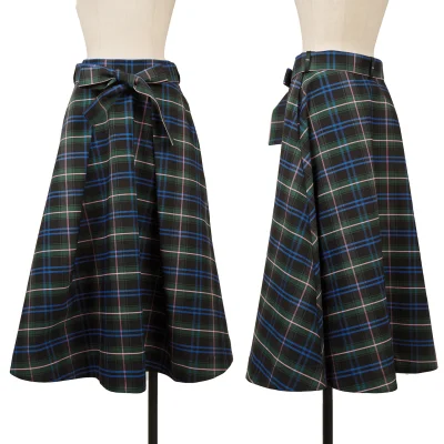MSGM Check Belted Skirt