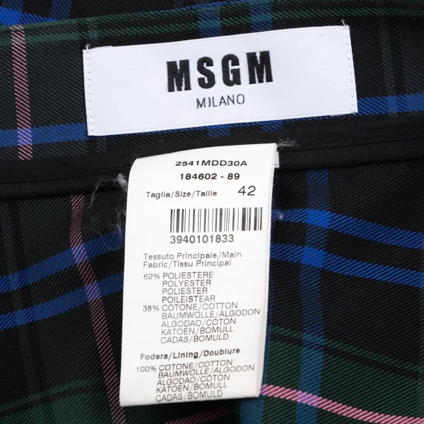 MSGM Check Belted Skirt K-163212_013