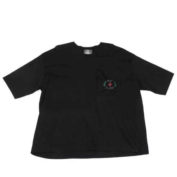 Vivienne Westwood MAN Orb Embroidered Loose Silhouette T Shirt Black Free K-163219_001