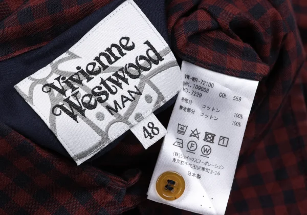 Vivienne Westwood MAN Checked Switching Orb Embroidered Shirt K-163221_015