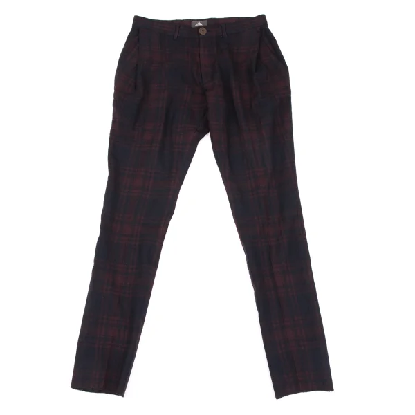 Vivienne Westwood MAN Wool Check Pants Navy,Bordeaux 46 K-163223_001