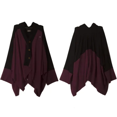 Vivienne Westwood MAN Wool Bicolor Drape Blanket Cardigan