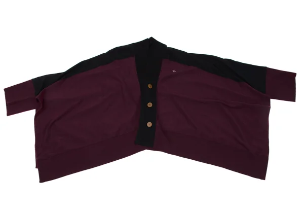 Vivienne Westwood MAN Wool Bicolor Drape Blanket Cardigan K-163225_002