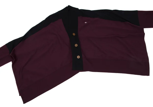 Vivienne Westwood MAN Wool Bicolor Drape Blanket Cardigan K-163225_007