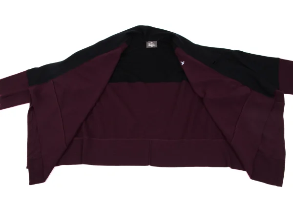 Vivienne Westwood MAN Wool Bicolor Drape Blanket Cardigan K-163225_009