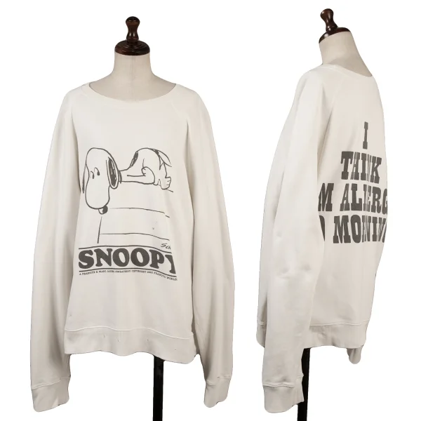 Unbranded Vintage Snoopy Printed Sweatshirt Ivory S-M K-163227_001