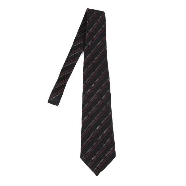COMME des GARCONS HOMME Silk Wool Bias Stripe Tie Black,Red Free K-163232_001
