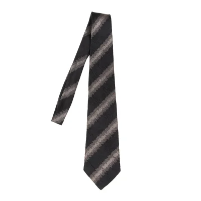 Y's for men Silk jagged Bias Stripe Tie