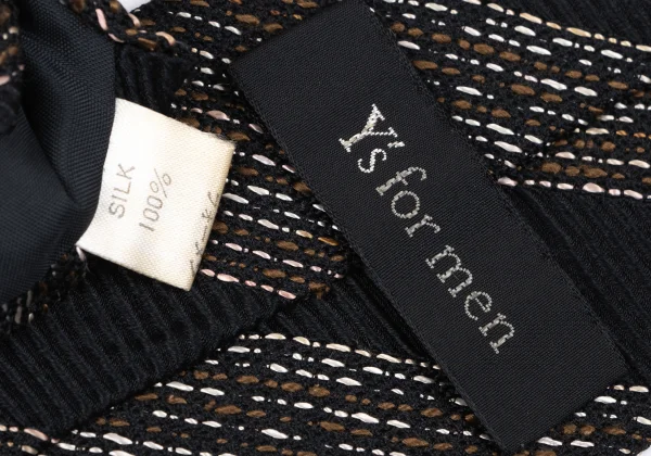 Y's for men Silk Stitched Bias Stripe Tie K-163236_006