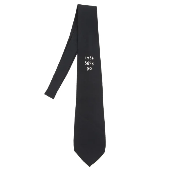 TOKIO KUMAGAI Silk Numbering Printed Tie Black Free K-163238_001