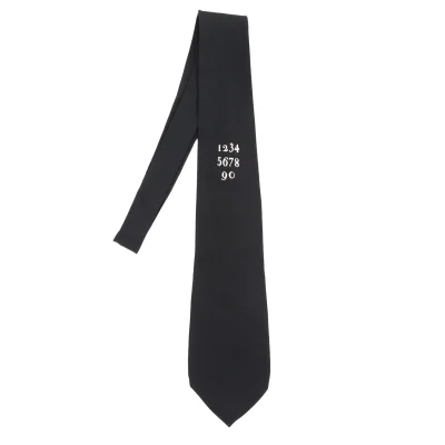 TOKIO KUMAGAI Silk Numbering Printed Tie
