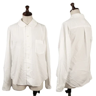 COMME des GARCONS Wrinkled Poly Round Collar Blouse