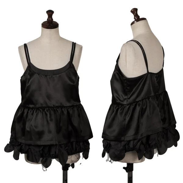 COMME des GARCONS Hem Design Layered Poly Cami Top Black XS K-163240_001