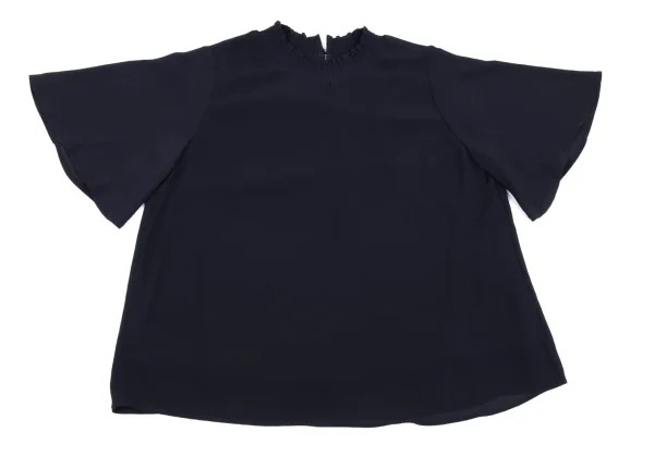 BEAMS HEART Poly Shirring Neck Blouse K-163247_002