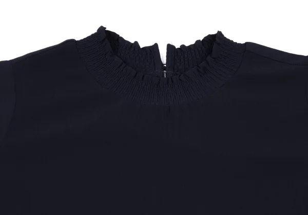 BEAMS HEART Poly Shirring Neck Blouse K-163247_003