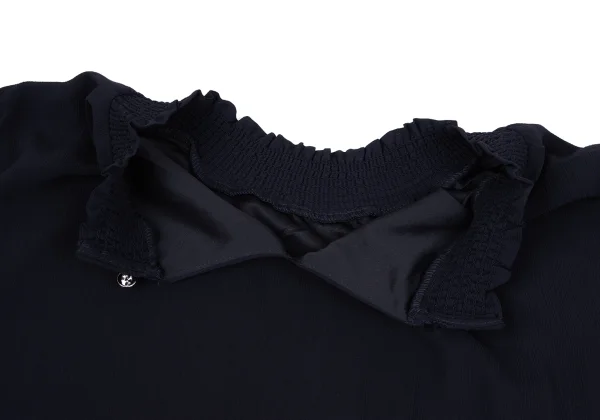 BEAMS HEART Poly Shirring Neck Blouse K-163247_009