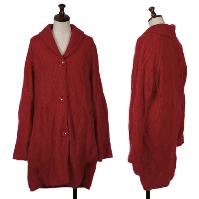 Christian Dior Wool Blend Shawl Collar Cable Knit Long Cardigan