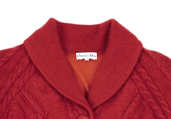 Christian Dior Wool Blend Shawl Collar Cable Knit Long Cardigan K-163251_004