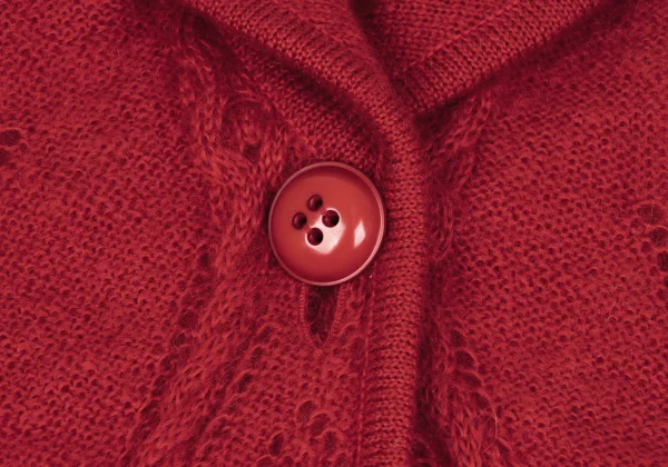 Christian Dior Wool Blend Shawl Collar Cable Knit Long Cardigan K-163251_005